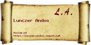 Lunczer Andos névjegykártya